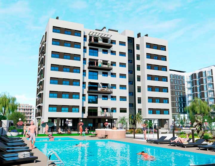 edif. castellón sol fachada piscina completa